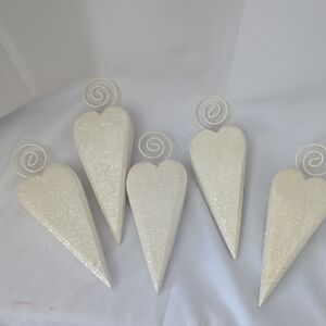 Source Unknown Cream Heart Ornaments